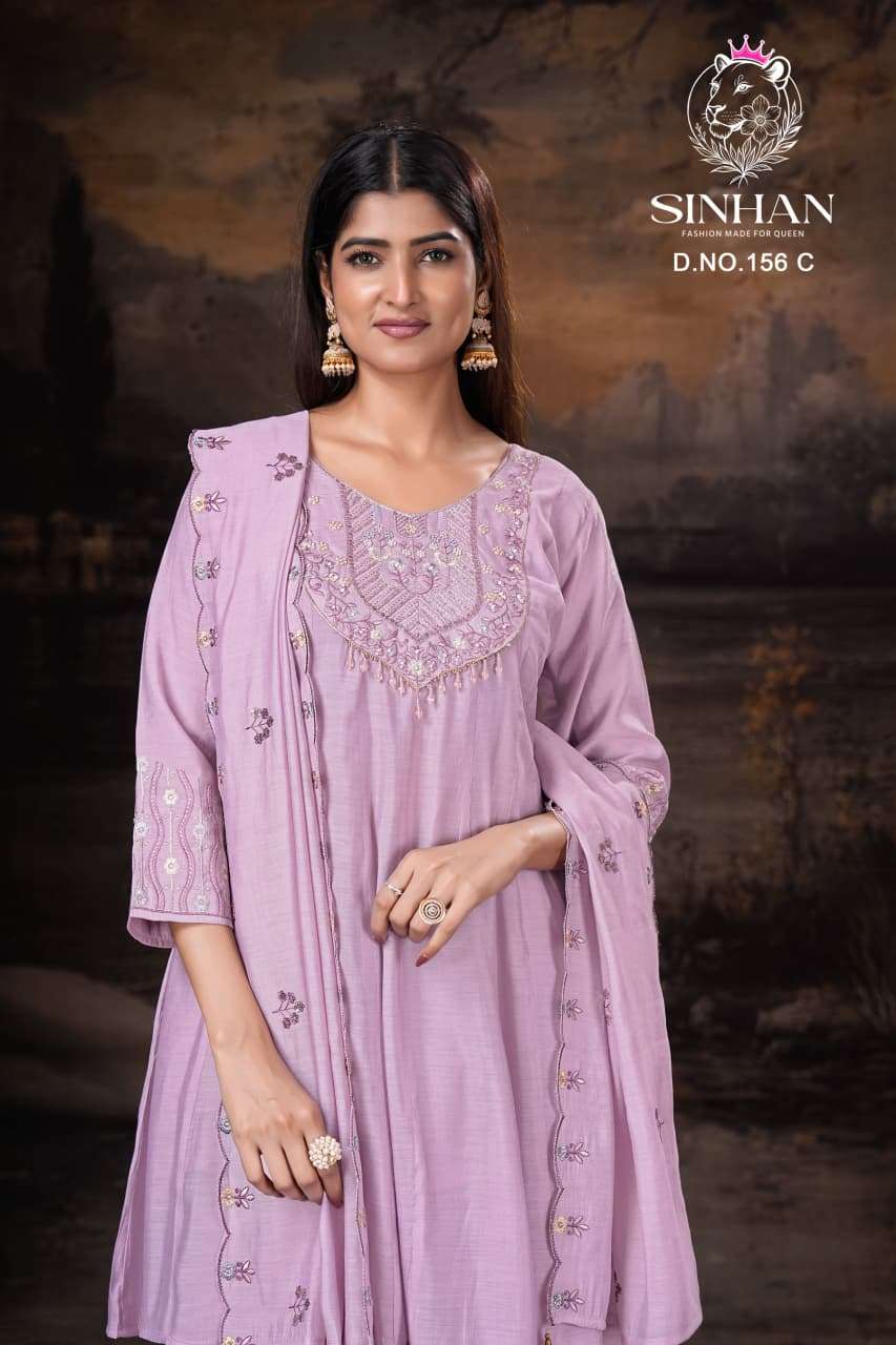 SINHAN 156 CHANDERI COTTON INNER PALAZZO SET REGULAR TYPE SUIT WHOLESALER IN SURAT
